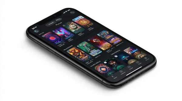 A young woman relaxing with her phone while dynamic casino elements float around her, illustrating the smooth mobile experience offered by the 89JLPH app.